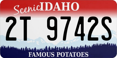 ID license plate 2T9742S