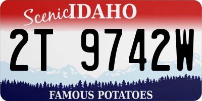 ID license plate 2T9742W