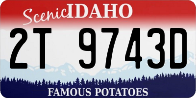 ID license plate 2T9743D