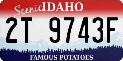 ID license plate 2T9743F