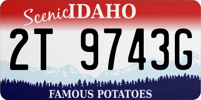 ID license plate 2T9743G