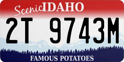 ID license plate 2T9743M