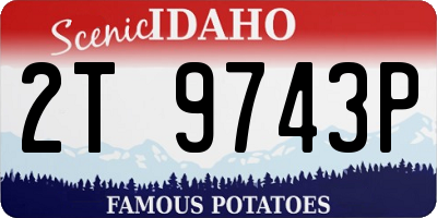 ID license plate 2T9743P