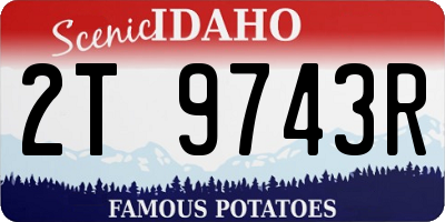 ID license plate 2T9743R