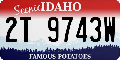 ID license plate 2T9743W