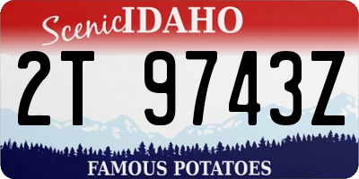 ID license plate 2T9743Z