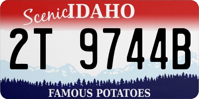 ID license plate 2T9744B