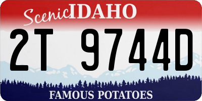 ID license plate 2T9744D