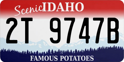 ID license plate 2T9747B