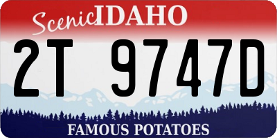 ID license plate 2T9747D