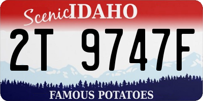 ID license plate 2T9747F