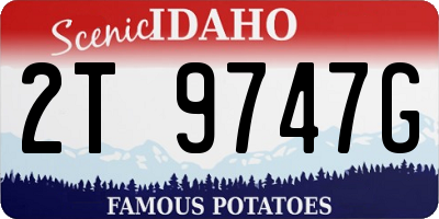 ID license plate 2T9747G