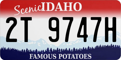 ID license plate 2T9747H