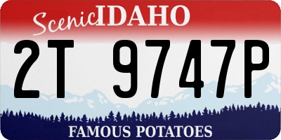 ID license plate 2T9747P