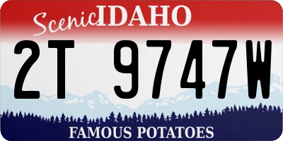 ID license plate 2T9747W