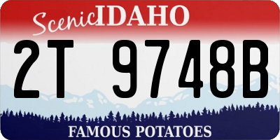 ID license plate 2T9748B