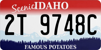 ID license plate 2T9748C