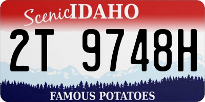 ID license plate 2T9748H