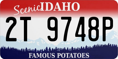 ID license plate 2T9748P