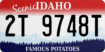 ID license plate 2T9748T