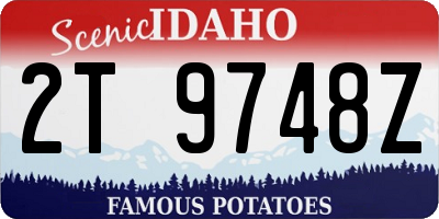 ID license plate 2T9748Z