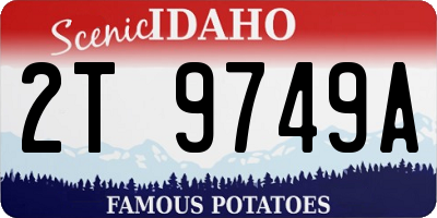 ID license plate 2T9749A