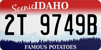 ID license plate 2T9749B