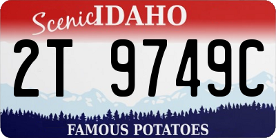 ID license plate 2T9749C