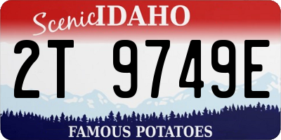 ID license plate 2T9749E