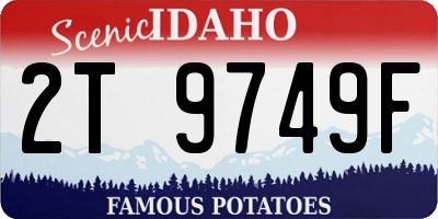 ID license plate 2T9749F
