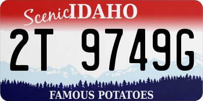 ID license plate 2T9749G