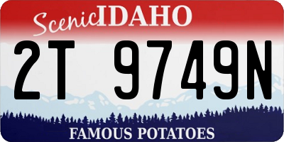 ID license plate 2T9749N