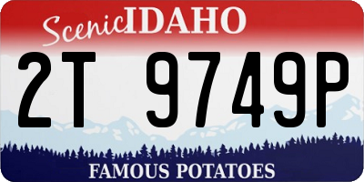 ID license plate 2T9749P