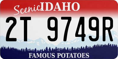 ID license plate 2T9749R