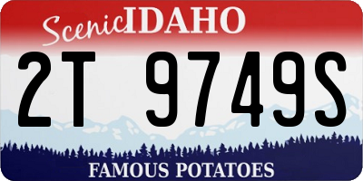 ID license plate 2T9749S
