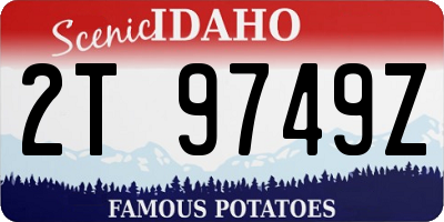 ID license plate 2T9749Z