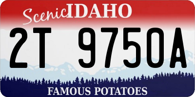 ID license plate 2T9750A