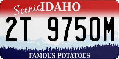 ID license plate 2T9750M