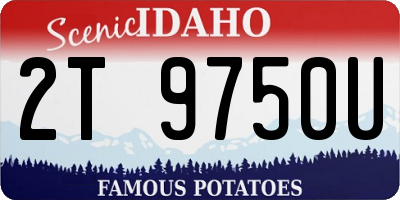 ID license plate 2T9750U
