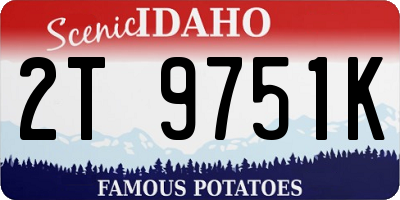 ID license plate 2T9751K