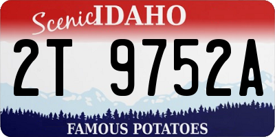 ID license plate 2T9752A