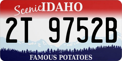 ID license plate 2T9752B