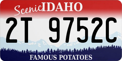 ID license plate 2T9752C