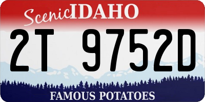 ID license plate 2T9752D