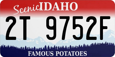 ID license plate 2T9752F