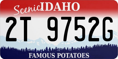 ID license plate 2T9752G