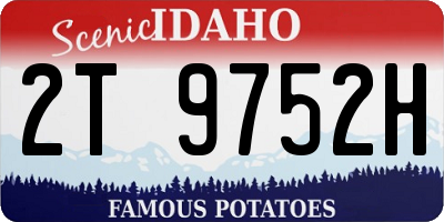 ID license plate 2T9752H