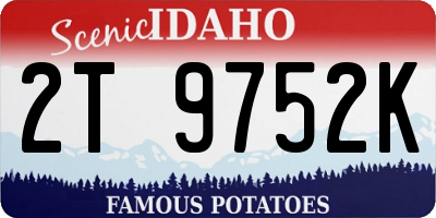 ID license plate 2T9752K