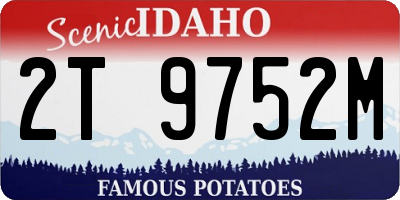 ID license plate 2T9752M