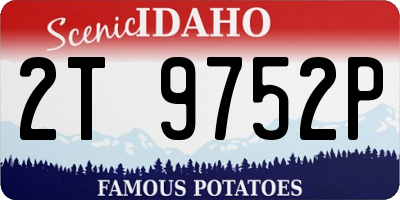 ID license plate 2T9752P